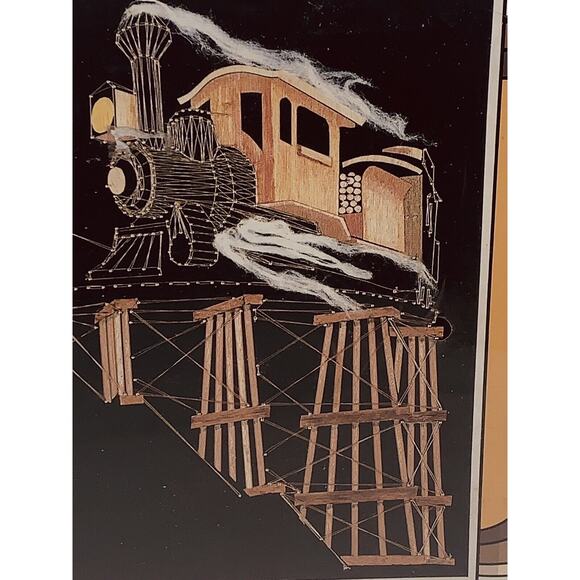 NOS String Art Designer Kit 1980 Mountain Loco Train Railroad Locomotive Sealed - Picture 4 of 11